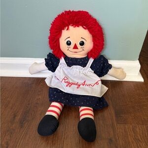 Raggedy Ann Doll with Red Hair and Navy Dress